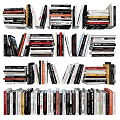 Stacked Books and Magazines Display With Various Colors and Thicknesses Collection