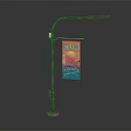 Street Lamp With Hanging Luxe Banner Showing See Up to 50% Off