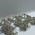 Industrial Mechanical Equipment With Metal Structures And Production Line Components 3d model