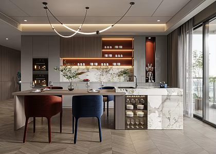 Modern Minotti Restaurant 3d model