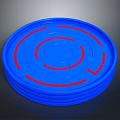 Modern Blue Circular Tray With Red Circular Lines And Smooth Surface Design 3d model