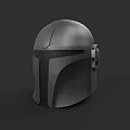 Game Movie Character Black Metallic Helmet with Sci Fi Design Elements 3d model