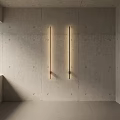 Slim Linear Wall Lights On Concrete With Orange Black Design Minimalist Modern Style Soft Lighting
