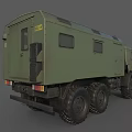 Military Green Utility Truck With Off Road Tires And Cargo Compartment