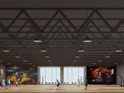 modern basketball hall 3d model