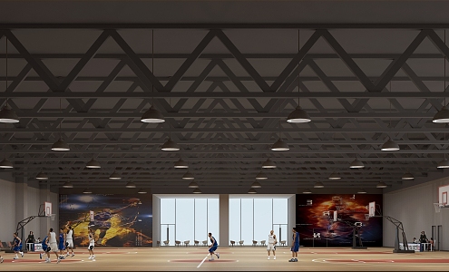 modern basketball hall 3d model