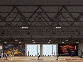 modern basketball hall 3d model