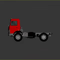 Red Chassis Truck With Cab And Large Wheels For Heavy Duty Transport