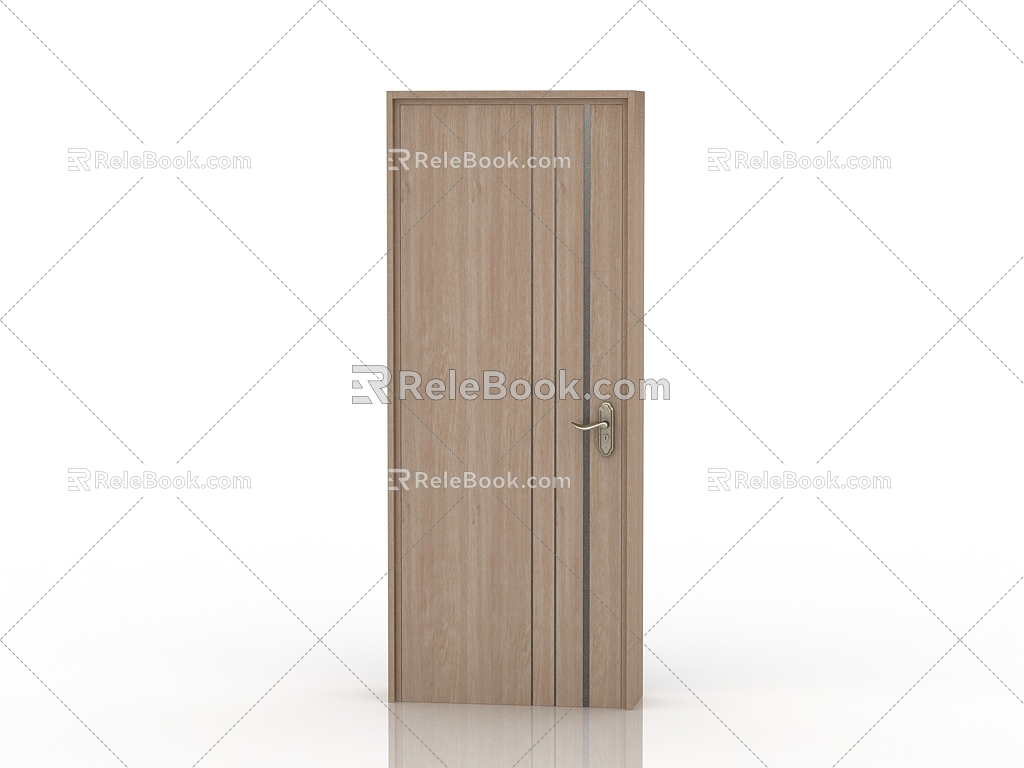 Modern solid wood door interior door door 3d model