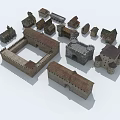 Ancient Architecture Models Showcasing Various Traditional Structures And Historical Designs 3d model