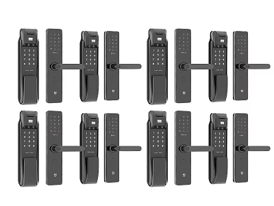 Hardware Tools Smart Door Locks With Black Keypad Handle And Security Features 3d model