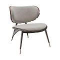 Elegant Modern Dining Chair with Gray Fabric Upholstery Wooden Frame and Metal Legs