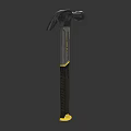 Claw Hammer Hardware Tool With Ergonomic Rubber Grip And Yellow Accent Design 3d model