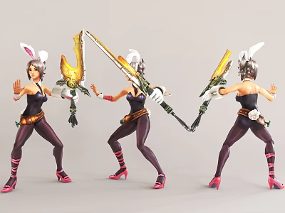 Modern Game Character Heroes League Raven 3d model Modern Game Character Heroes League Raven 3d model