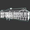 Red Brick Hospital Building With Columned Entrance Multiple Windows And Grey Roof