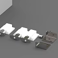 White Storage Cabinets With Open Doors And Internal Metal Hardware Plus Side Connectors