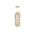 Modern Golden Decorative Light With Chain Design And Bright Bulbs For Elegant Interior Space