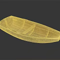 Classic Wooden Boat With Rustic Brown Wooden Planks And Central Seat Structure