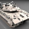 Military Tank With Heavy Tracks Long Cannon Armored Turret And Weapon Systems