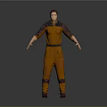 Men's Orange Coveralls With Dark Purple Top Multiple Pockets Workwear Design