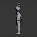 Unique Modern Blue And Black Striped Dress With Wrapped Design For Fashion