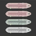 Colorful Water Transport Tanker Ship Models Displayed Side By Side