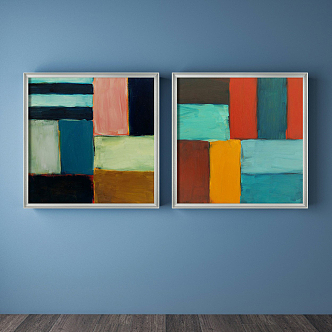 modern abstract painting decorative painting 3d model