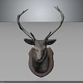 Rustic Deer Head Mount Wall Decor With Wooden Plaque And Antlers For Home Interior