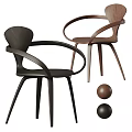 Modern Design Dining Chairs With Curved Armrests Wooden Material And Color Options