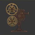 Detailed 3D Model of Vintage Film Projector for Computer Graphics