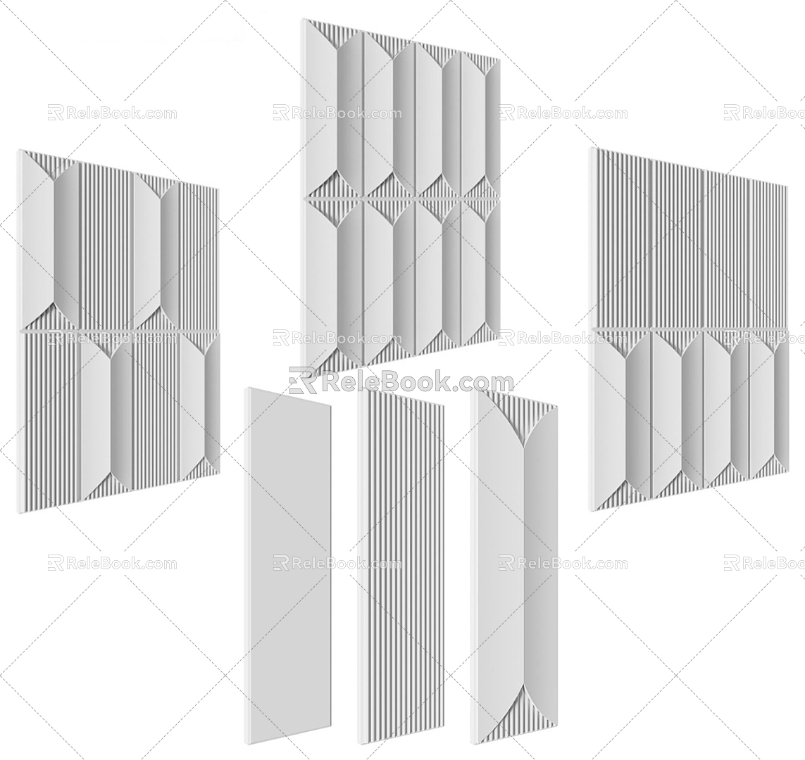 Modern wall wall decorative panel modeling wall 3d model