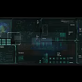 High Tech Transparent Display Panel With Digital Data Screens And Interface