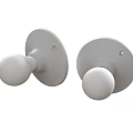 Two White Wall Lamps With Sleek Design Round Base And Spherical Shade