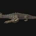 Mythical Fantasy Beast Game Character With Spiked Back Armored Scales And Claws