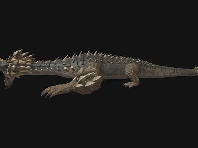 Mythical Fantasy Beast Game Character With Spiked Back Armored Scales And Claws 3d model