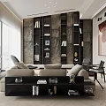 Modern Dining and Living Room Space With Sofa Dining Table Plants and Large Windows Design