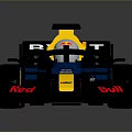 Red Bull Formula Racing Car With Oracle Sponsor Blue Yellow Livery And Aerodynamic Design