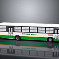 White And Green Victoria Regia Bus Model With Windows Doors And 08700 Number