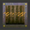 Wooden Crate With Metal Corners Yellow Top Pattern And Orange Side Text