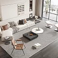 Modern sofa coffee table combination 3d model