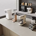 Modern Kitchen Countertop With Daily Electrical Appliances Coffee Maker And Blender