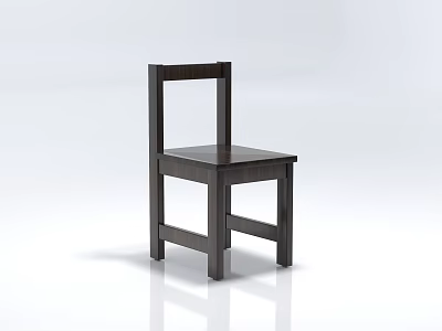 Modern Dark Wooden Leisure Chair With Simple Design And Stable Structure 3d model