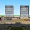 Modern Commercial Complex Featuring Twin Towers Open Plaza And Architectural Design
