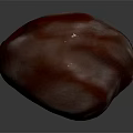 Oval Shaped Dark Red Chestnut With Light Brown Base On Dark Surface 3d model