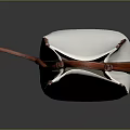 White Bucket Bag with Circular Logo ENGLAND Lettering and Brown Leather Straps