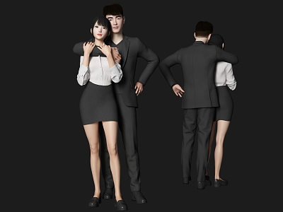 Modern double love beautiful figure 3d model