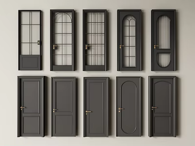 French Door Retro Door Double Door Single Door Glass Door Swing Door Kitchen Door Bedroom Door 3d model