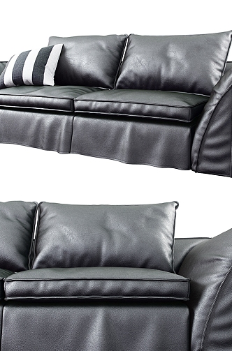 Leather sofa double sofa 3d model