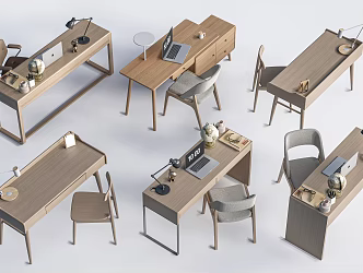 Modern Desk and Chair Desk and Chair Combination Desk and Chair Office Desk and Chair 3d model