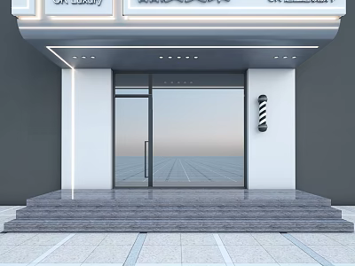 Modern Door Hair Salon Barber Shop Hair Salon Door Head 3d model